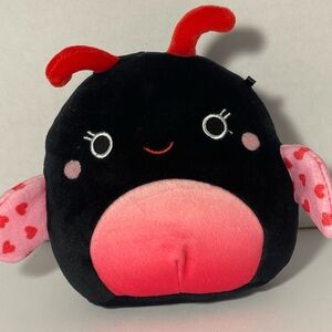 Squishmallows Ladybug Plush Valentine Hearts Pink & Black 7” Stuffed Toy